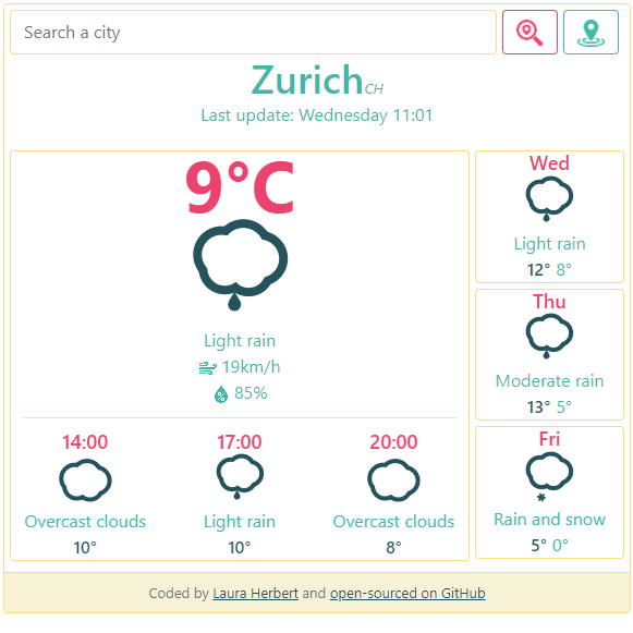 Picture of React Weather App